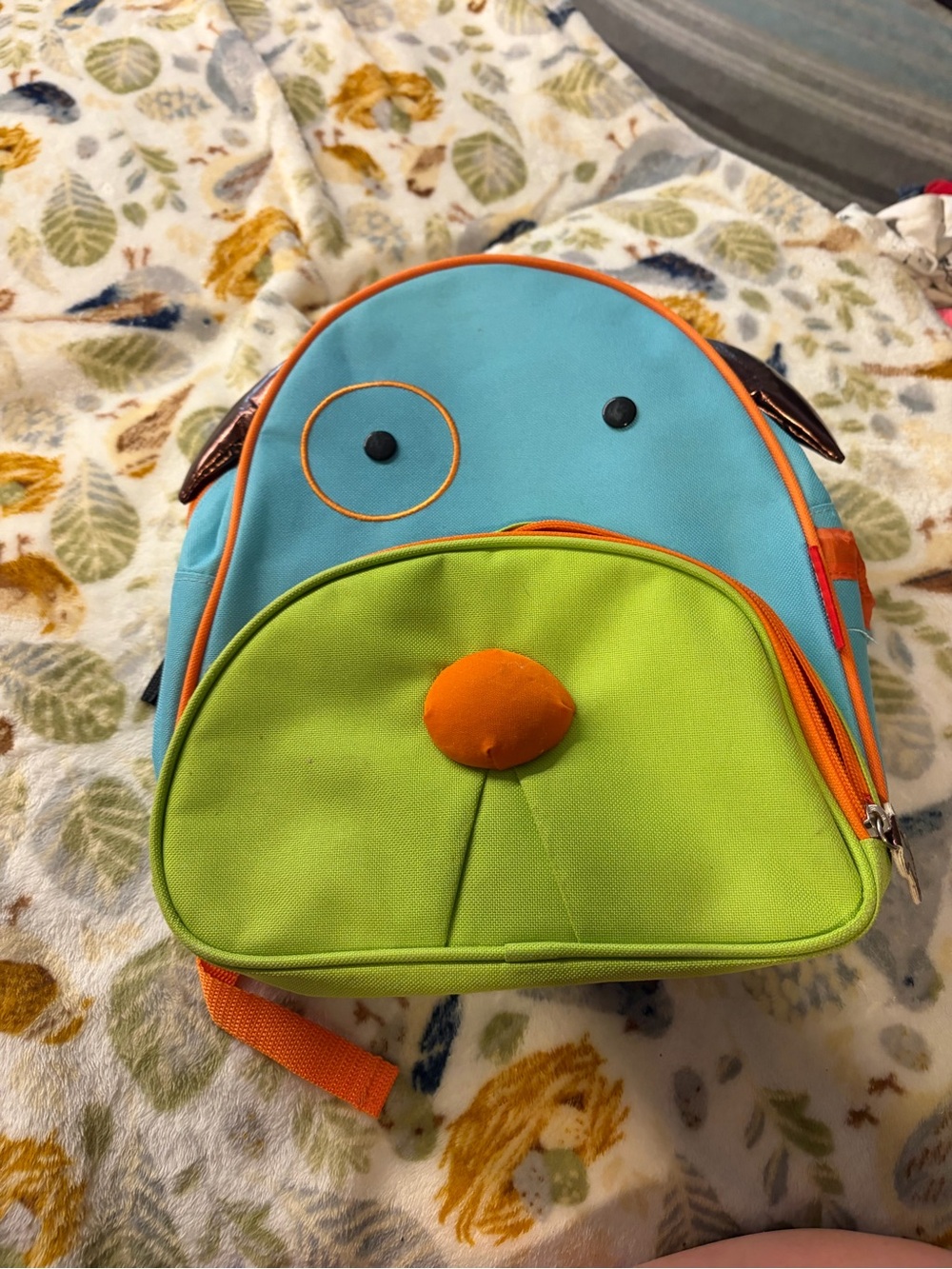 Kids Medical Animal Face Backpack - Blue & Lime Green